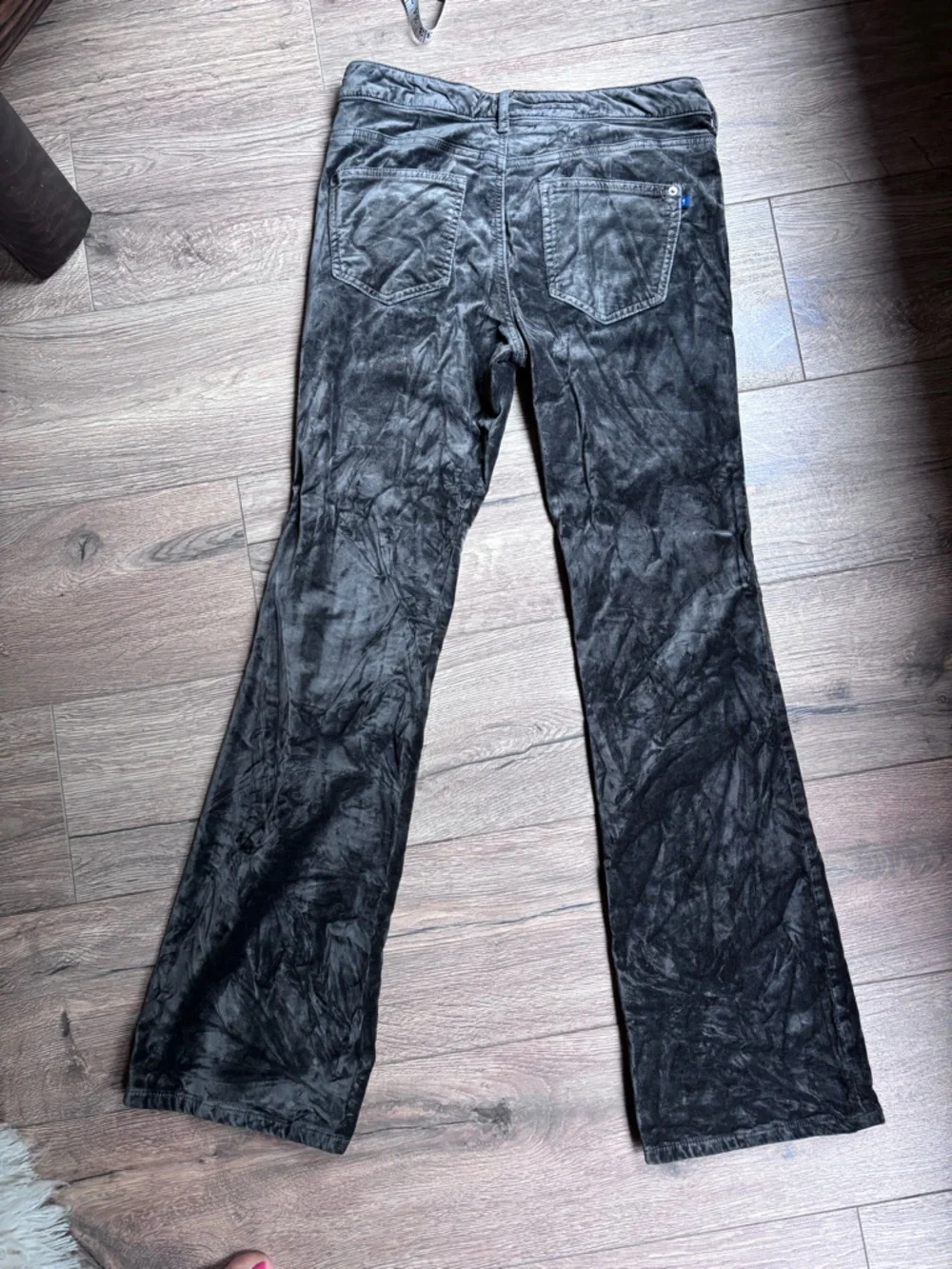 Pilcro Velvet Demi Lune Bootcut Pants Size 29 Green Gray Stretch Anthropologie - Picture 14 of 16